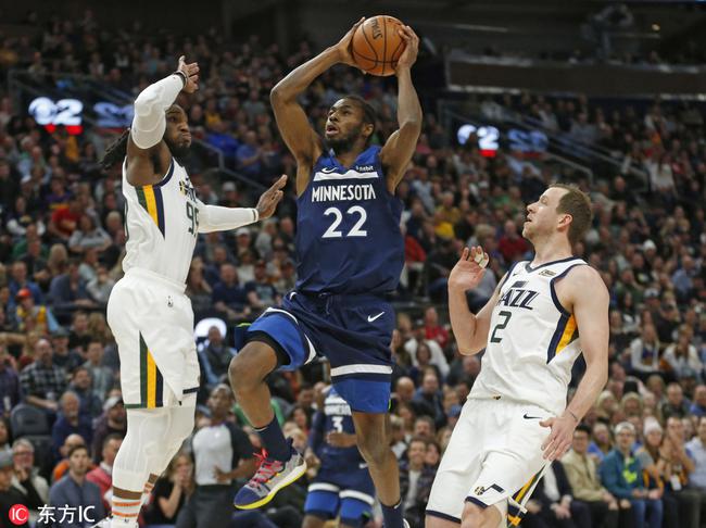  森林狼双星合砍80分擒爵士  